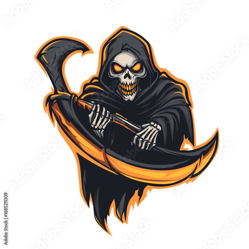 Grim Reaper Mascot Logo