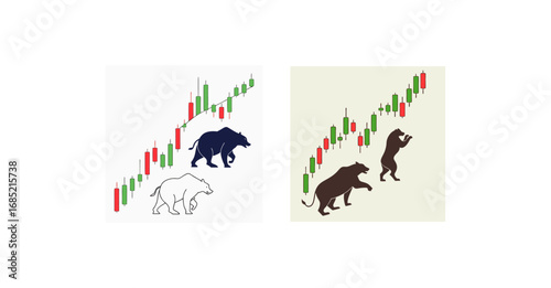 Vector trading chart  Crypto market trend chart forex dashboard Financial data graph trading screen