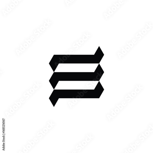 Letter E, iron, technology geometric symbol simple logo vector