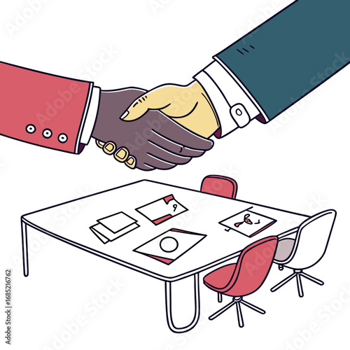 business handshake vector illustration