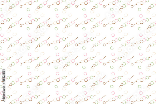 Colorful Dango Skewers Seamless Repeat pattern on white background