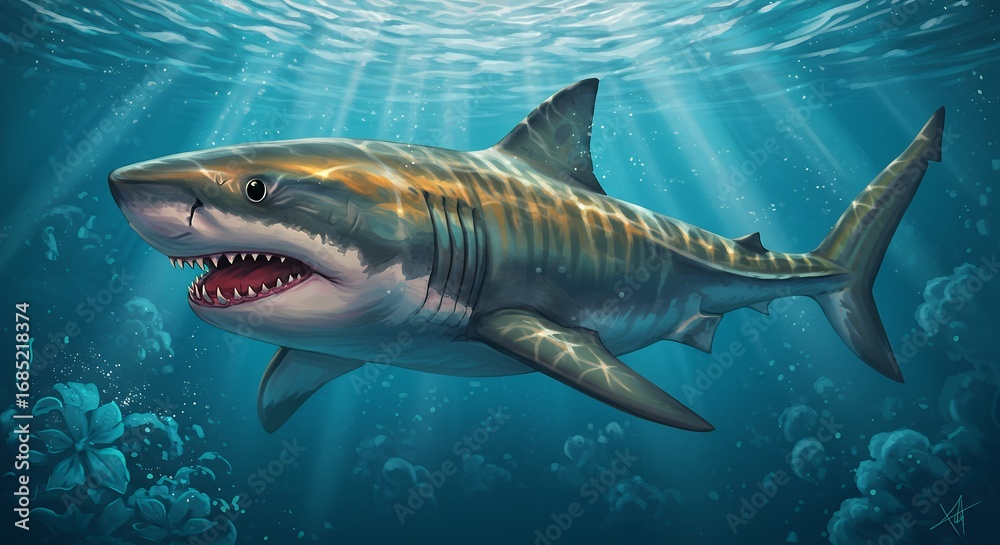 Fototapeta premium Tiger shark underwater