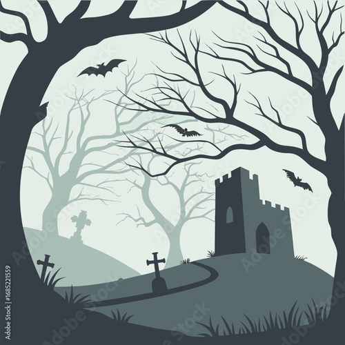 Spooky halloween vibes design with mysterious elements