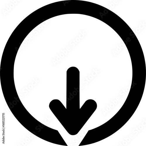 arrow circle down vector flat icon download