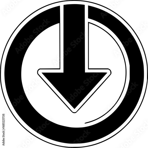 arrow circle down vector flat icon download