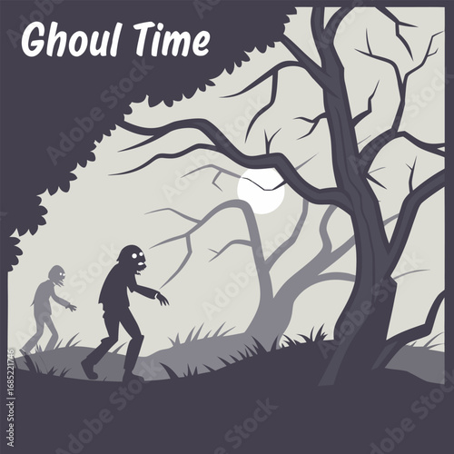 Spooky ghoul character design for halloween celebrations