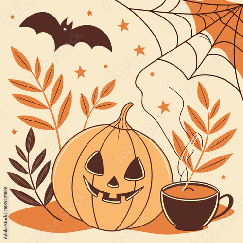 Pumpkin spice and everything fright halloween design