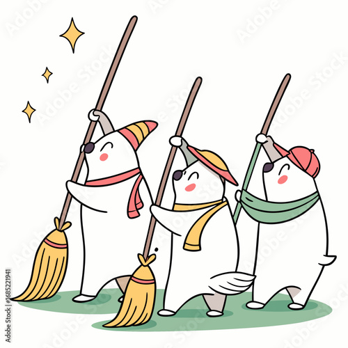 Broom squad cleaning services promotional banner