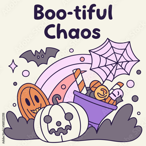 Whimsical boo tiful chaos halloween design