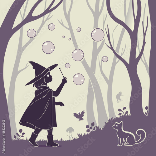 Enchanting bewitched design with mystical elements