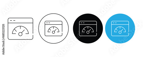 speedometer icon set vector on white background.  gauge, meter, web, interface, symbol, sign, element, design, graphic, internet, technology, symbol. 