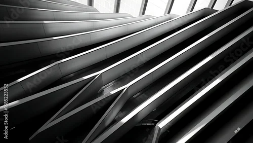 Obraz Abstract architectural lines in monochrome, highlighting modern design and contrast.