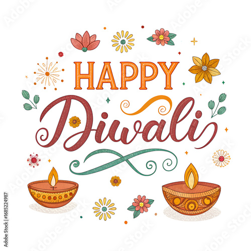 happy diwali day card with background 