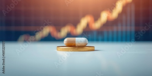 Pharmaceutical investment growth financial sector product image business environment close-up view economic trends