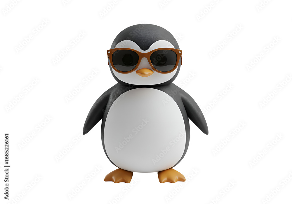 Obraz premium Cool Penguin in Sunglasses on white background
