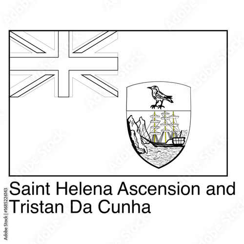 flag of saint helena ascension and tristan da cunha line