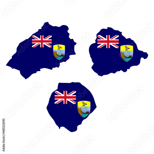 map of saint helena ascension and tristan da cunha flag