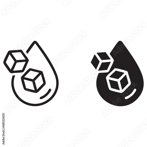 Sugar in the blood icon droplet of blood with pieces of sugar inside vector illustration