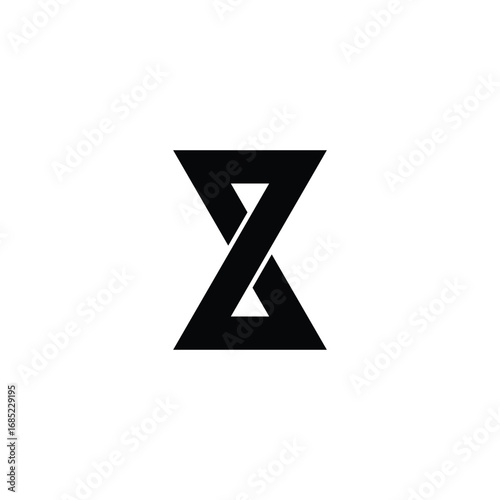 Letter z ribbon geometric symbol simple logo vector
