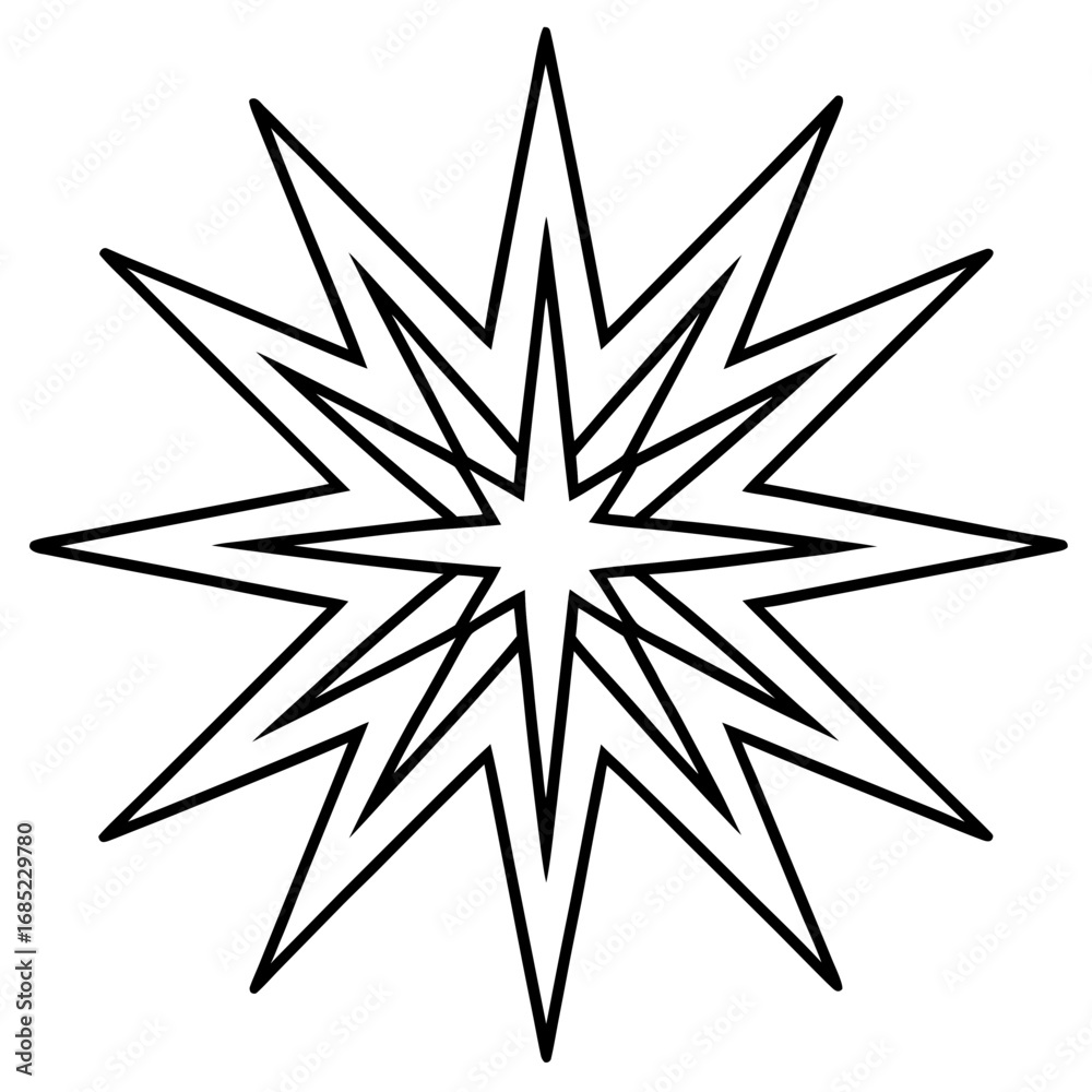 Obraz premium Elegant Sun Ray Line Art Vector