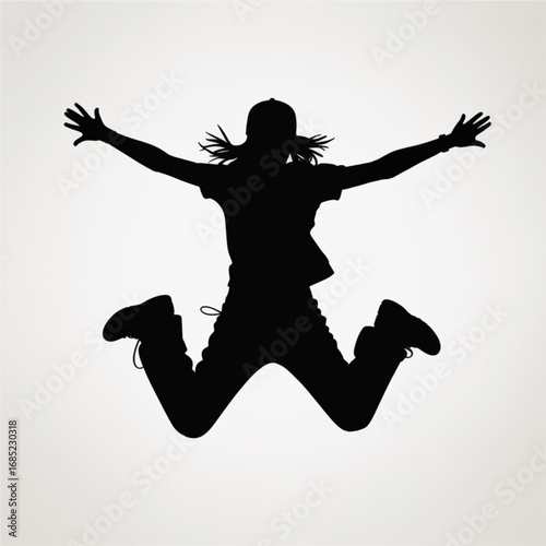 silhouette of jumping man