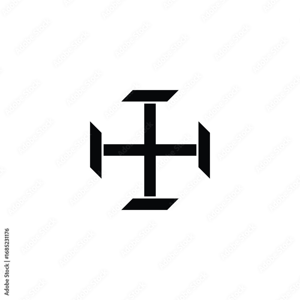 Obraz premium Plus, knifes geometric symbol simple logo vector