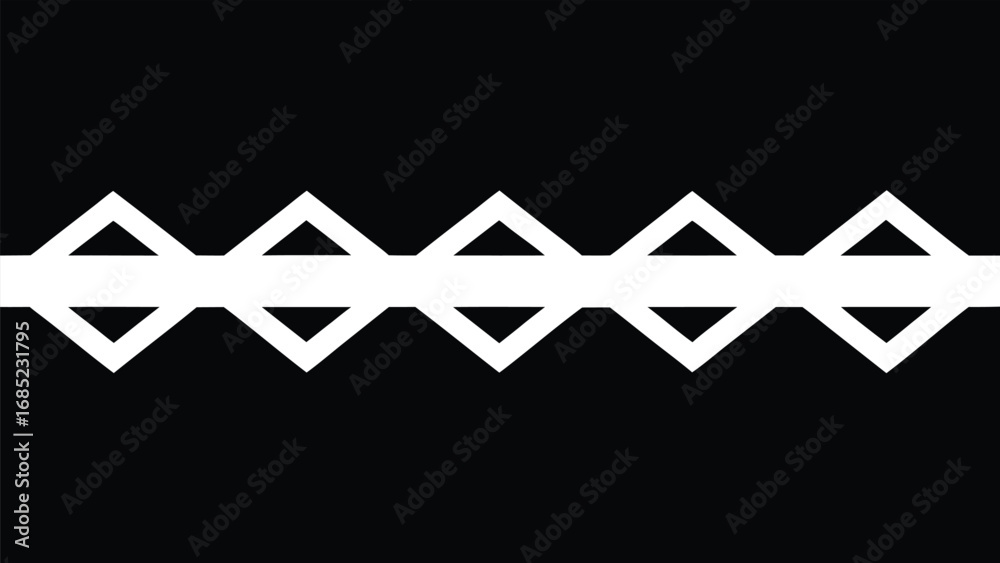 Obraz premium Geometric White Triangle Pattern on Black Background abstract