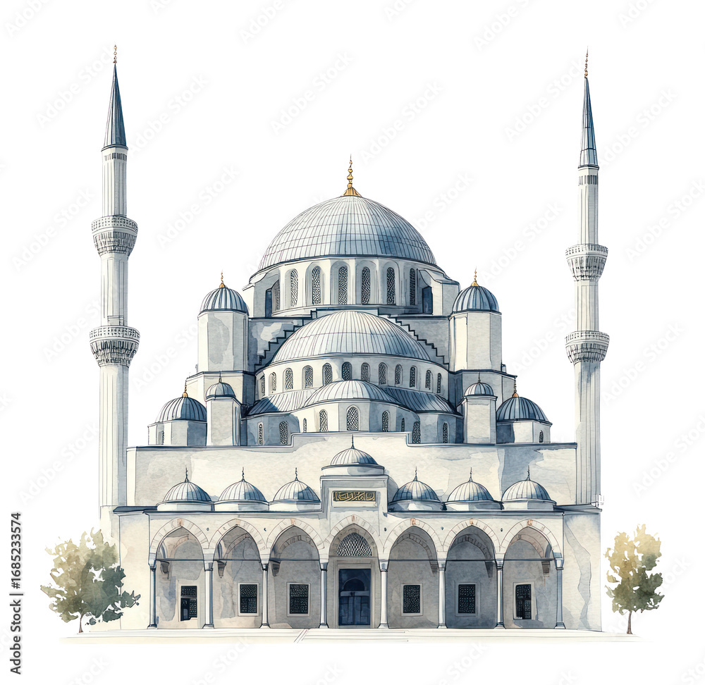 Fototapeta premium PNG Blue Mosque architecture mosque architectural.