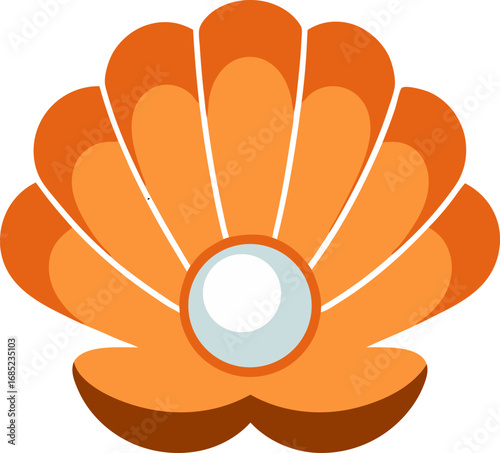 Silhouette oyster shell and pearl icon sea life vector illustrator