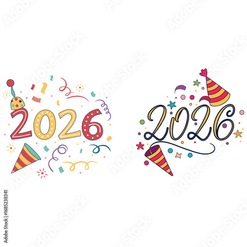 Happy New Year 2026 vector for banner, poster, logo vector