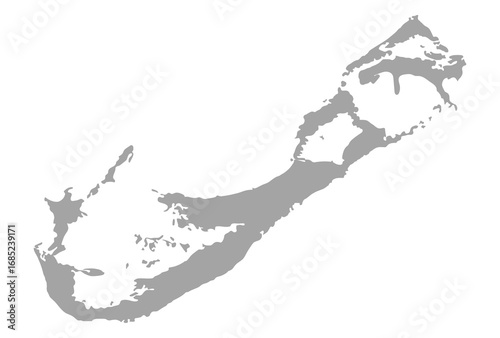 Grey Bermuda Map Vector Images