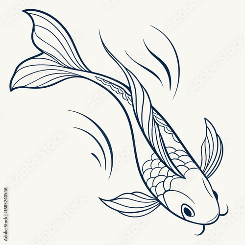 Fish Line Art Illustration