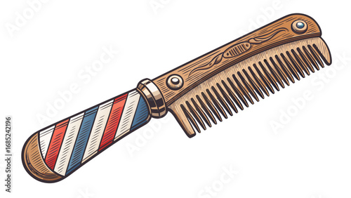 Traditional barber comb vector illustration