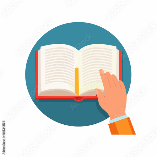 Hand Reading Open Book