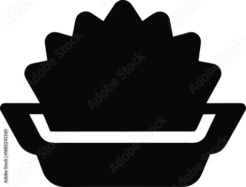 Vector black silhouette of a crown in a pan