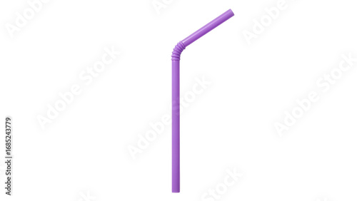 Isolated purple bendy straw drinking straw flexible straw disposable straw on white background photo image on transparent background