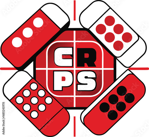 Vector craps game logo with dice