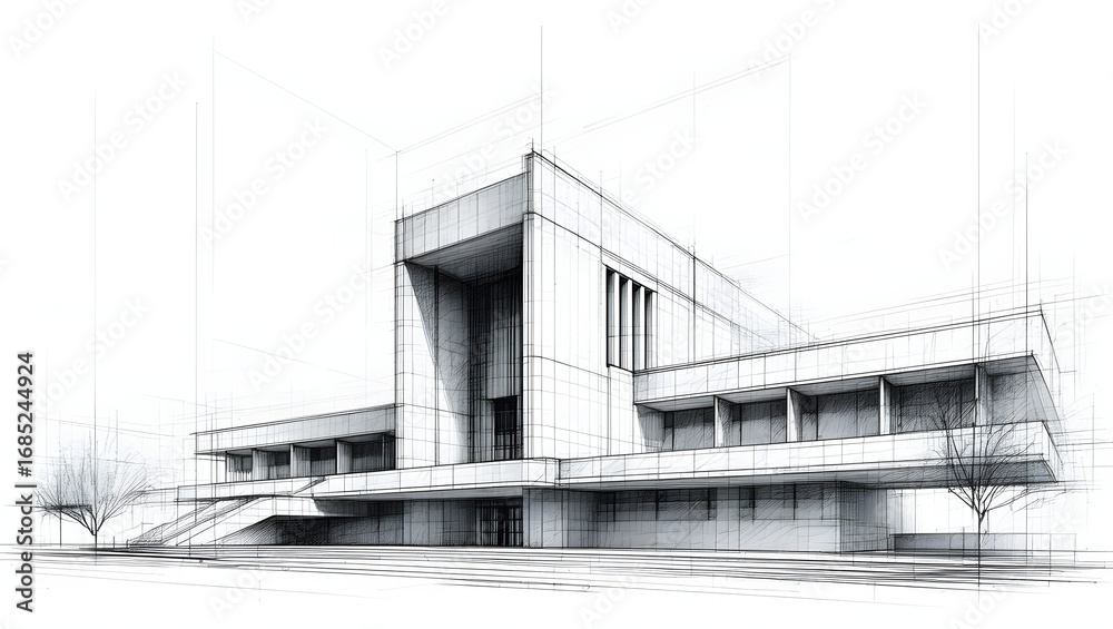Obraz premium Modern Architectural Sketch