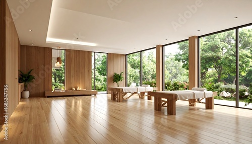 Spacious spa room with a view
