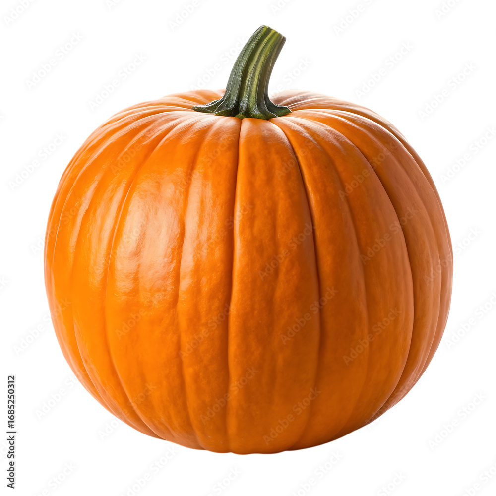 Obraz premium A single orange pumpkin isolated on a white background isolated on white background