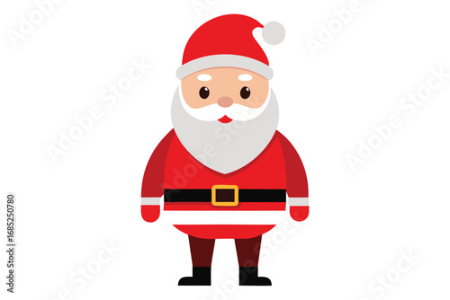 Cartoon Santa Claus Full Body Isolated on White Christmas Holiday Decoration