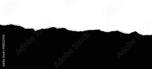 Fényképezés black torn or ripped paper isolated on transparent png background,realistic torn