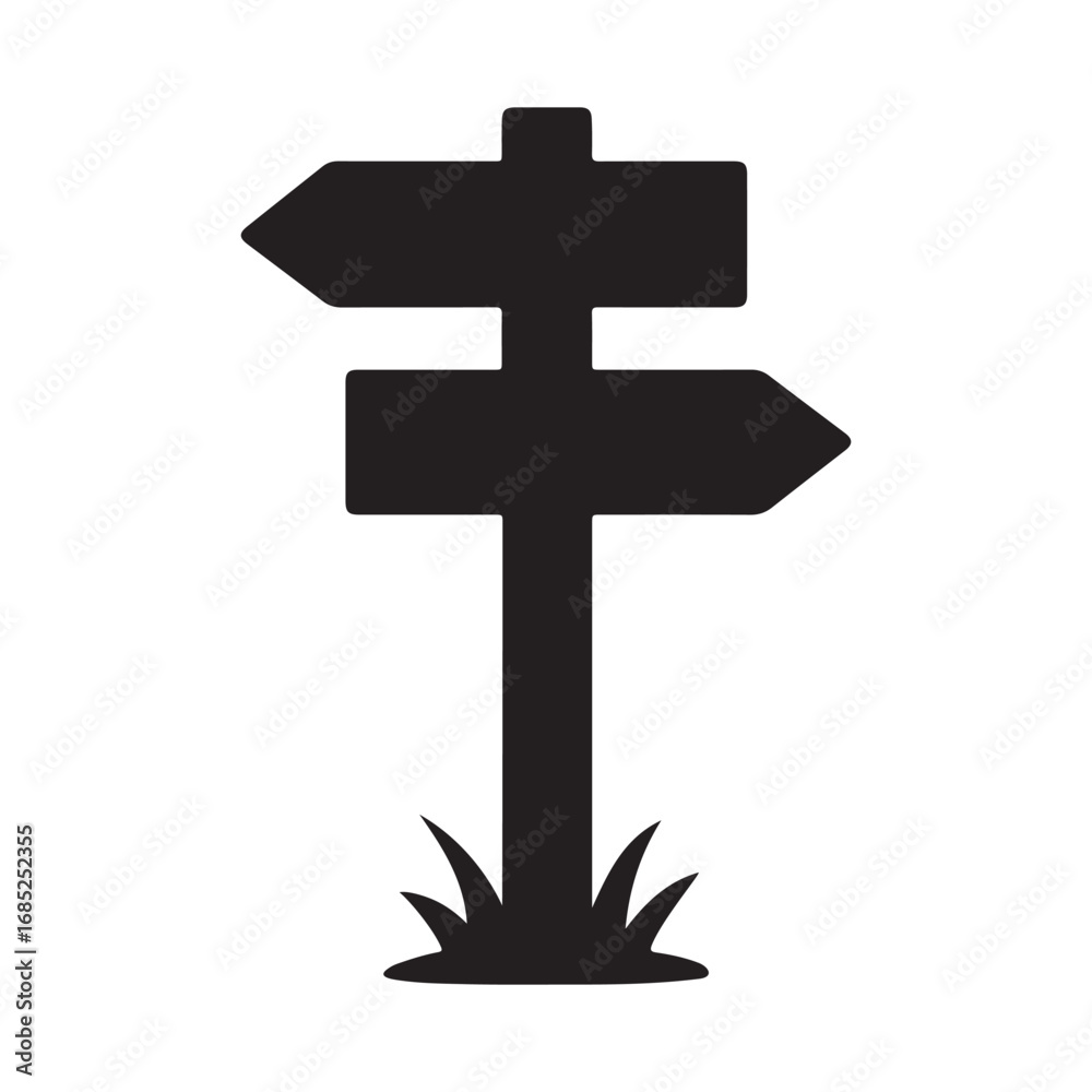 custom made wallpaper toronto digitalDirectional Signpost Icon Silhouette with Arrows & Grass