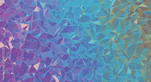 Abstract geometric background with triangles in shades of purple blue and teal