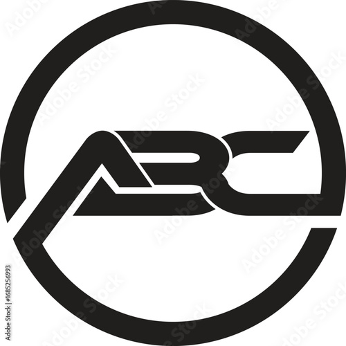 ABC Logo Inside Circle - Simple and Modern Brand Identity