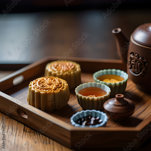 Mid-Autumn Festival: Exquisite Mooncakes and Tea Ceremony – A Visual Celebration of Harvest