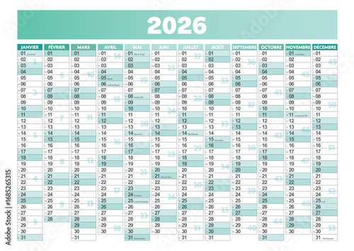 2026 Calendar - French holidays included