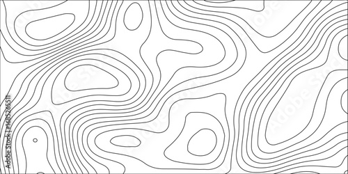 Abstract white contour wave lines topographic background, lines map seamless pattern, modern wallpaper texture and realistic design used for banner and posters, mountain relief geographic pattern.