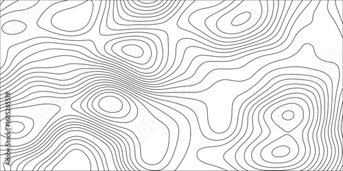 Abstract white contour wave lines topographic background, lines map seamless pattern, modern wallpaper texture and realistic design used for banner and posters, mountain relief geographic pattern.