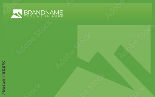 Mountain logo with gradient green color
